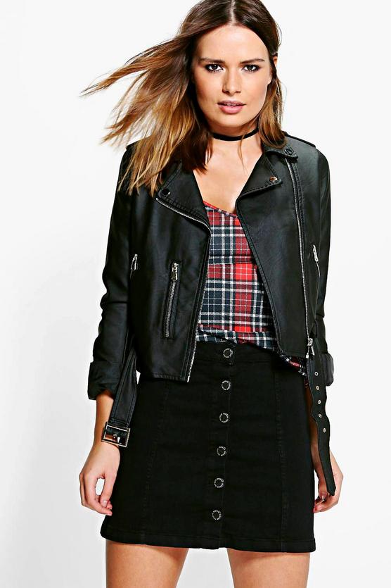 Jessica Black Denim Button Through Denim Skirt